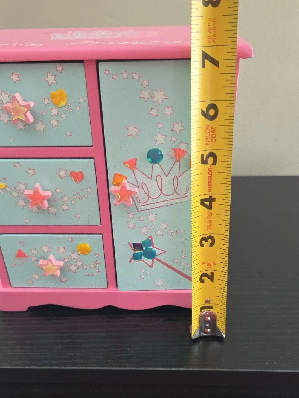 Kids Pink and Aqua Star Jewelry Box with Drawers